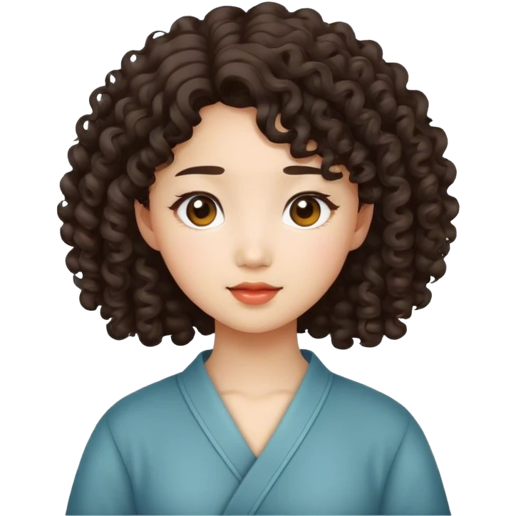 A asian girl whit curly hair emoji
