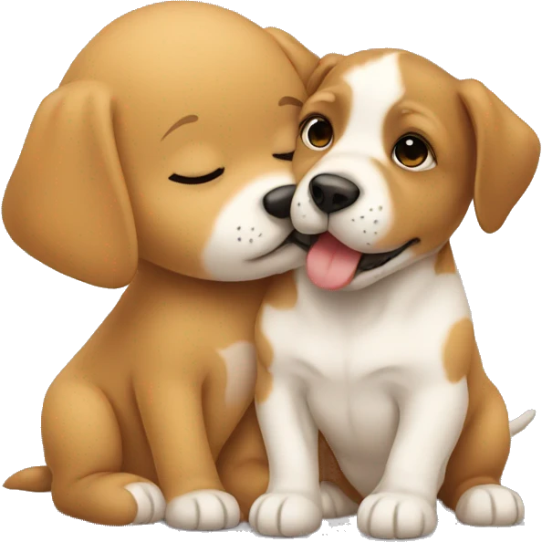 Baby kissing a dog emoji