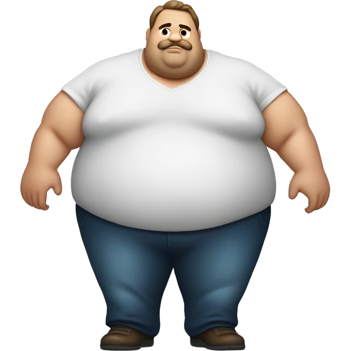 Big fat man with a very large back emoji