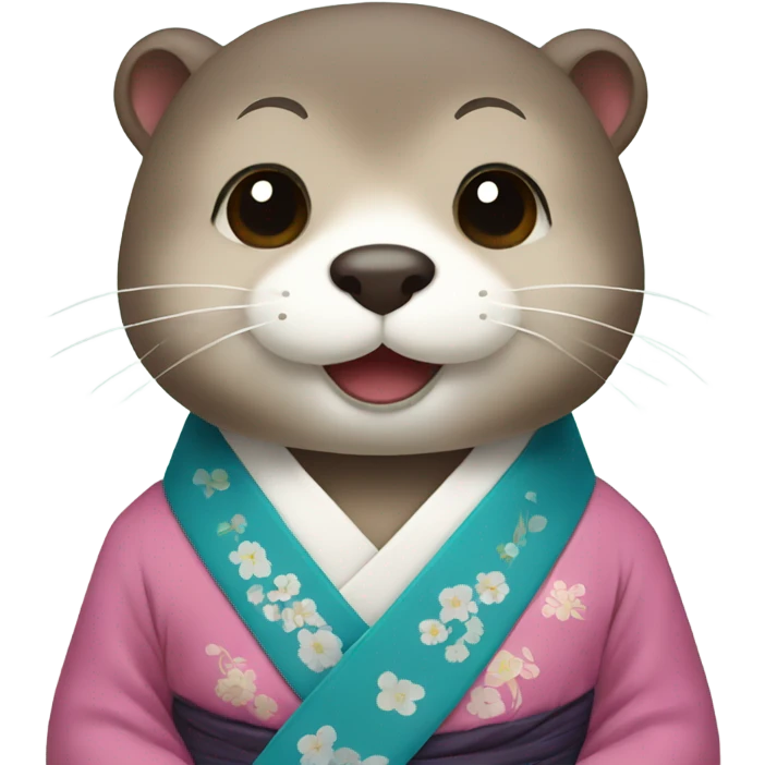 a otter face wearing traditional korean hanbok emoji