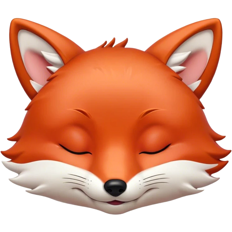 Meme-Worthy Cute Sleeping Fox Portrait Emoji, Head resting peacefully with a contented smile, showcasing a lithe build and a luxuriously soft red Fur with gentle white accents, eyes shut in a serene, restful nap, Simplified yet hilariously adorable features, highly detailed, glowing with a soft, drowsy light, high shine, relaxed and utterly lovable, stylized with an air of playful laziness, bright and heartwarming, soft glowing outline, capturing the essence of a comically sleepy fox, so meme-worthy it feels like it could instantly become the next viral sensation of adorable woodland slumber! emoji