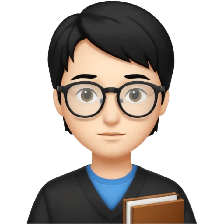ESTUDIANTE CON CABELLO NEGRO emoji