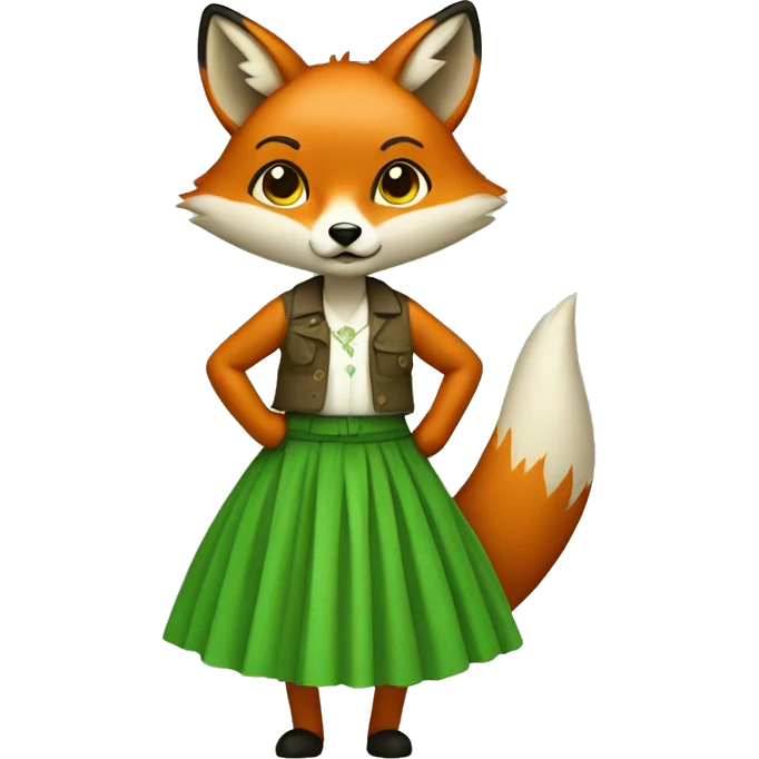 fox with a green skirt emoji