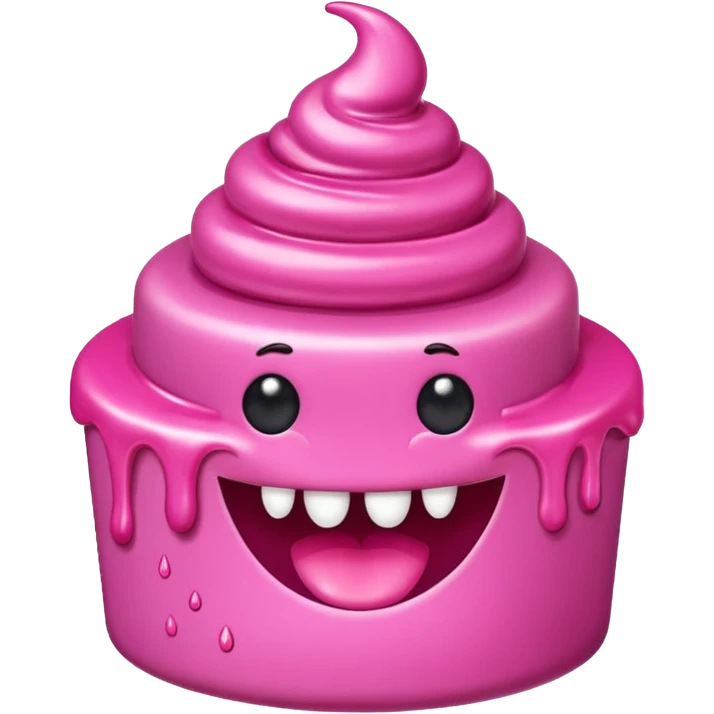 pink gooey jam kawaii monster cake emoji