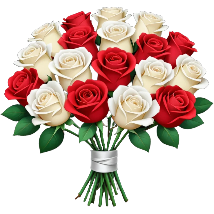 White rose and red rose bouquet with black paper  emoji