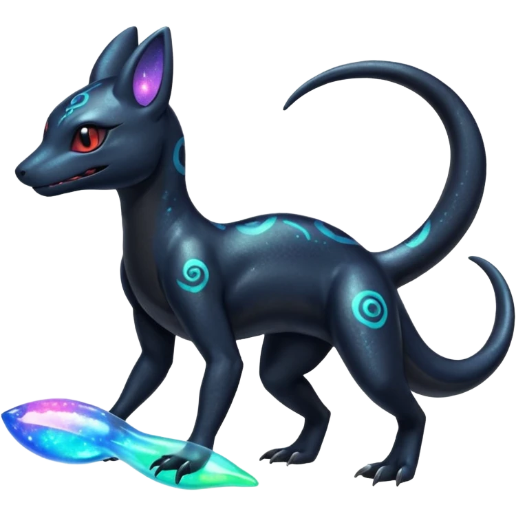 Nebulae Shiny Salandit-Umbreon-Fakémon-hybrid-creature (full body)  emoji