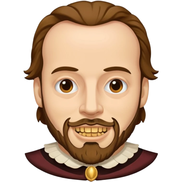 Shakespeare with gold teeth emoji