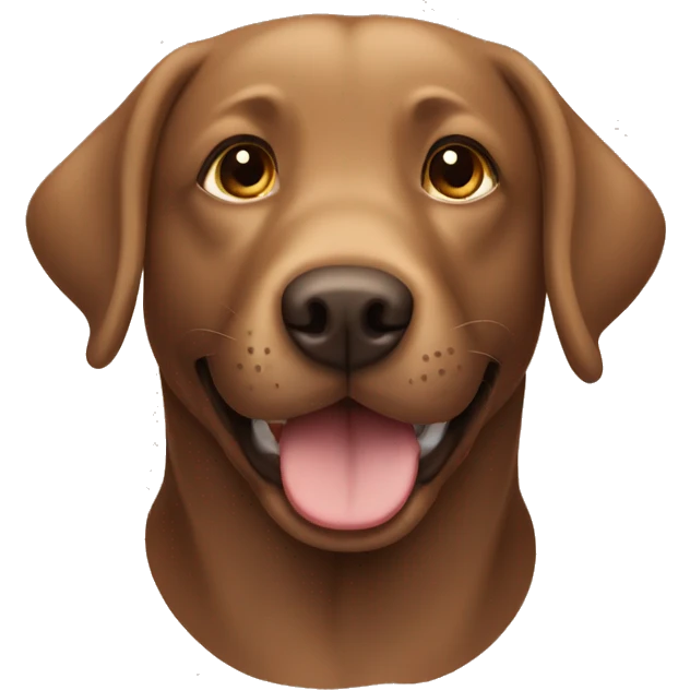 Happy brown Labrador (brown fur) emoji