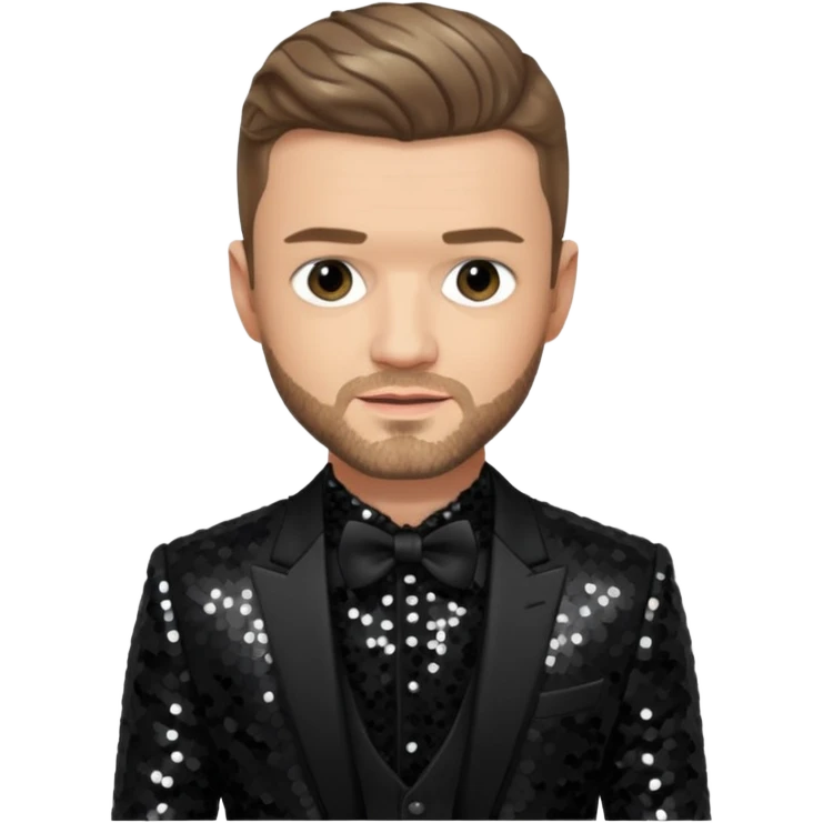 Justin Timberlake from 'N Sync with dark blonde hair, black sequin outfit emoji