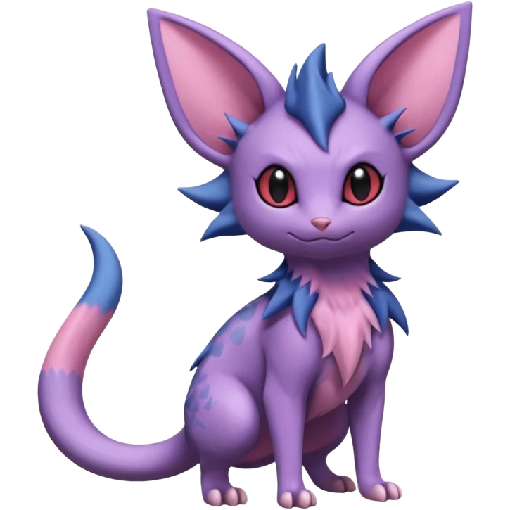 Sneasel-Nidorino-Espeon-Noibat-Purrloin-Fakémon-hybrid-creature (full body)  emoji
