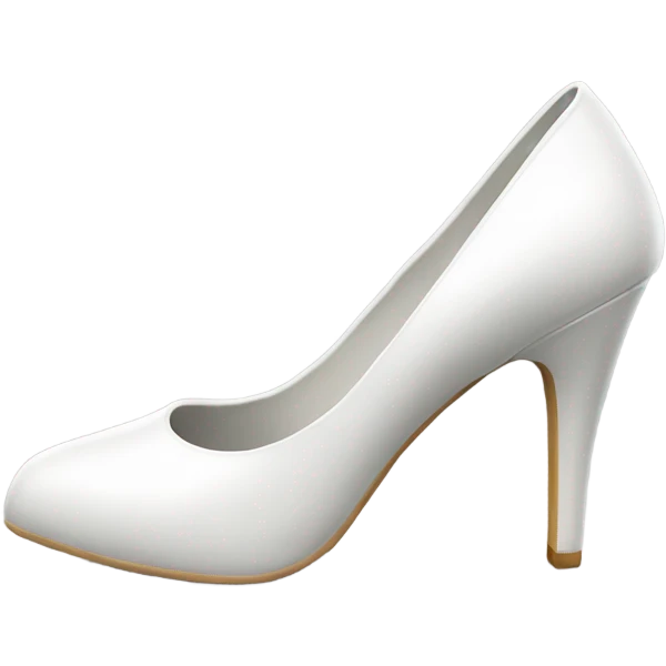 white latex mid heel shoe direct back view emoji