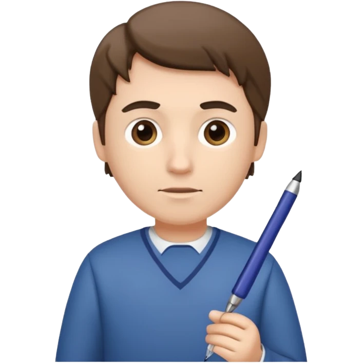 standing man hold pen and paper emoji