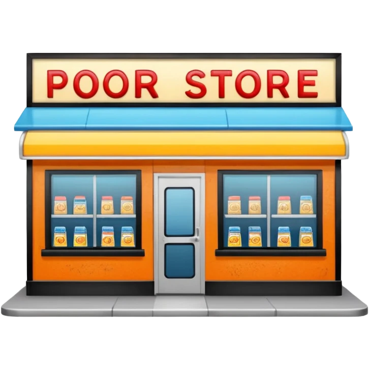Convenience store named poor store and more emoji