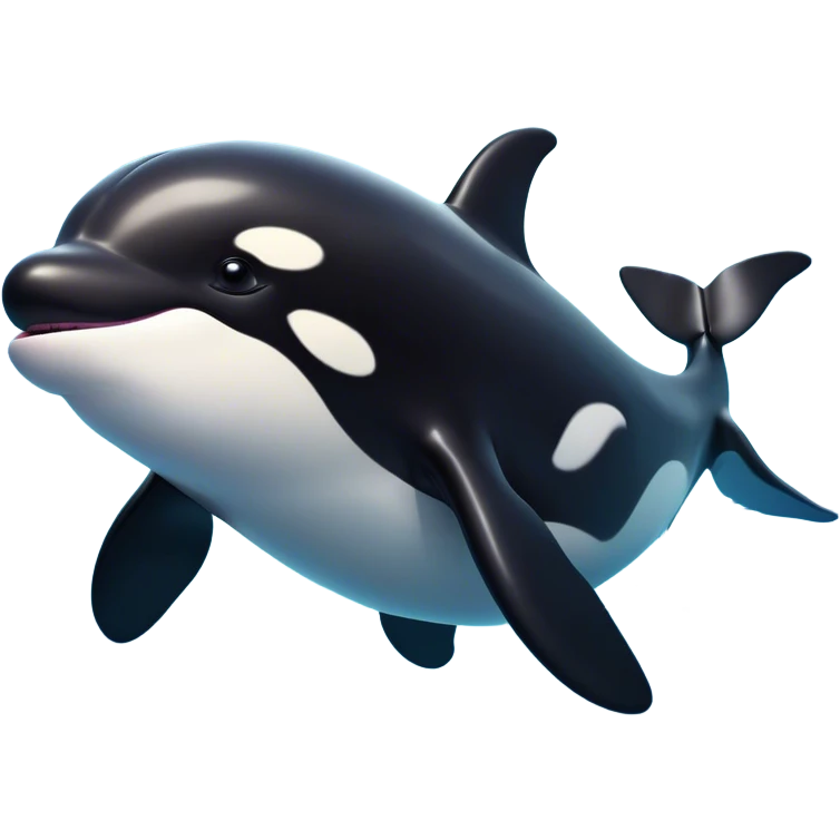 Cinematic Comical orca Portrait Emoji, Head tilted dramatically with an exaggeratedly shocked expression, featuring a sleek black-and-white body with wide, comically expressive eyes full of playful disbelief and animated flippers, Simplified yet hilariously expressive features, highly detailed, glowing with a slightly sassy oceanic glow, high shine, dramatic yet playful, stylized with an air of cheeky marine mischief, soft glowing outline, capturing the essence of a meme-worthy orca that looks ready to make waves with its hilariously dramatic antics! emoji