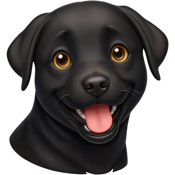 Crazy black Labrador Retriever emoji