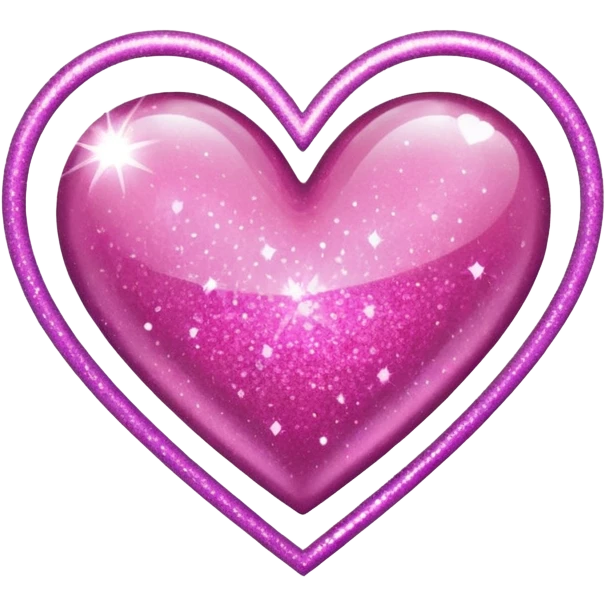 glitter heart with pink sparkles emoji