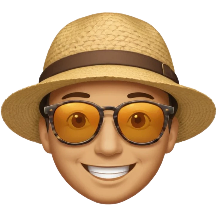 man happy satisfied with floatin arround emoji