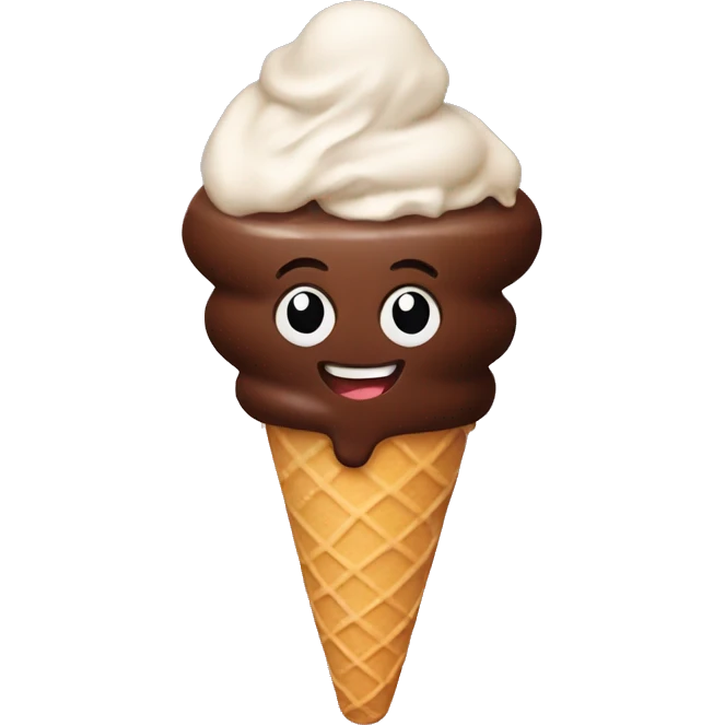 Chocolate ice cream with a beer emoji