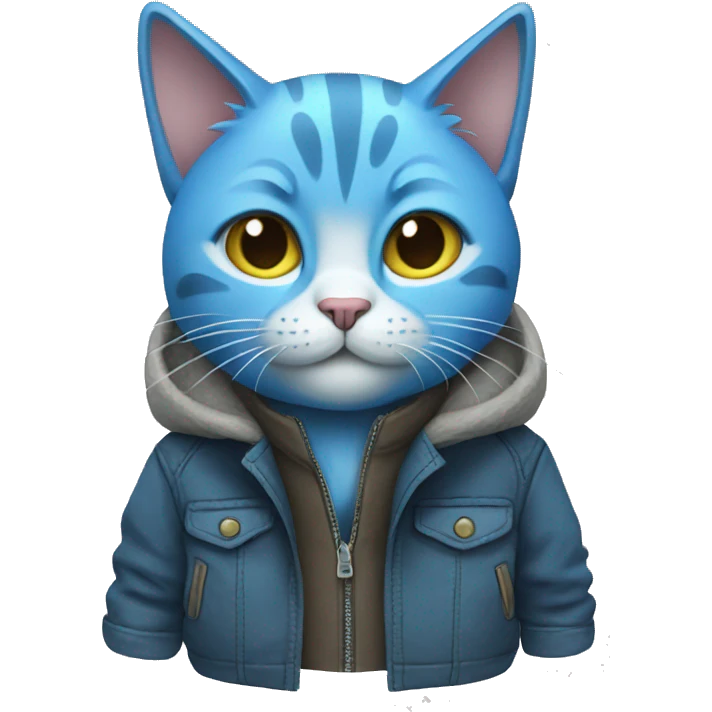 blue cat in jacket emoji