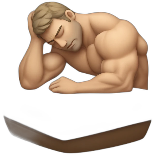 muscular white man sleeping emoji