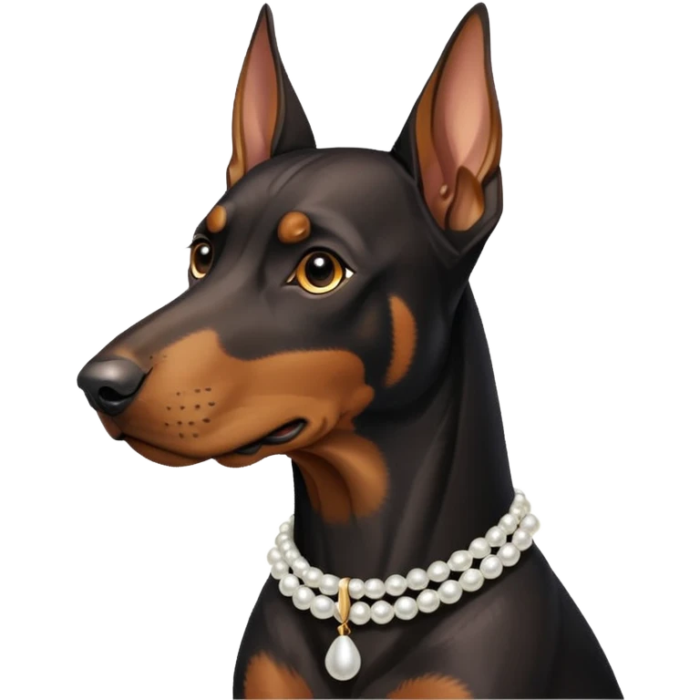 Doberman with pearl collar  emoji