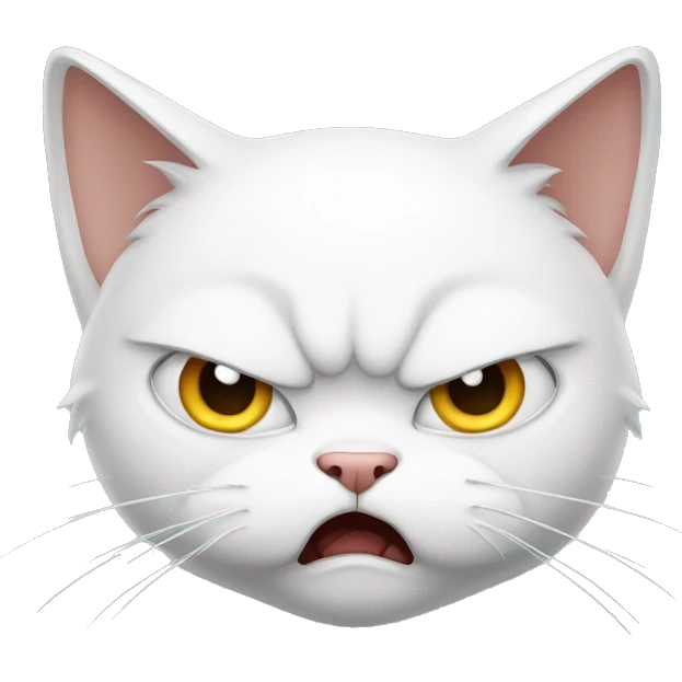 Angry white cat  emoji