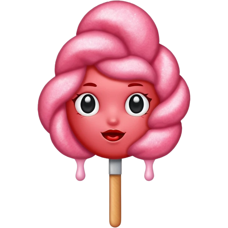 red glitter cotton candy emoji