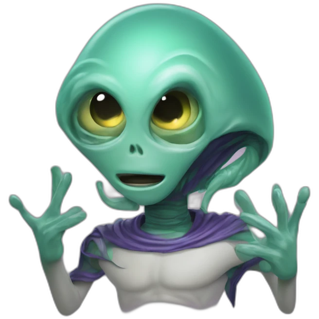 Extraterrestre guiñando un ojo y sacando la lengua  emoji