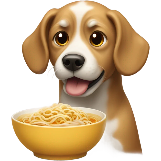 dog with ramen emoji