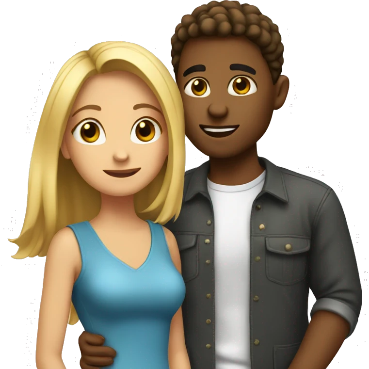 Girl saying I love you to guy emoji