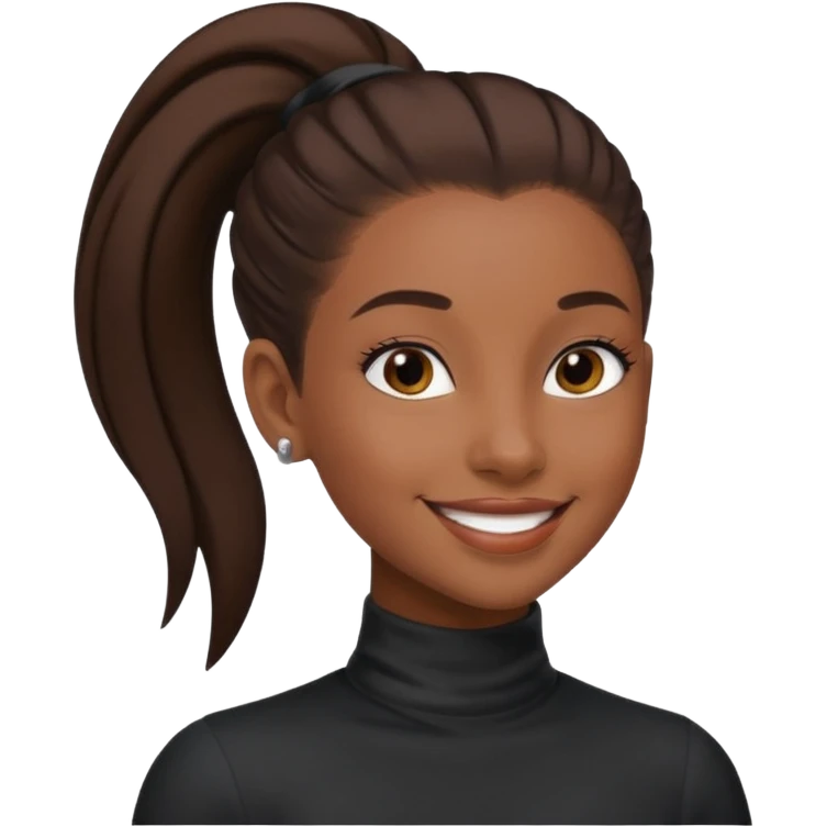 black girl with slick back ponytail  emoji