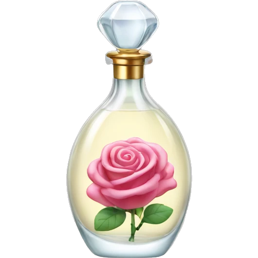 glass perfume bottle with a rose emoji