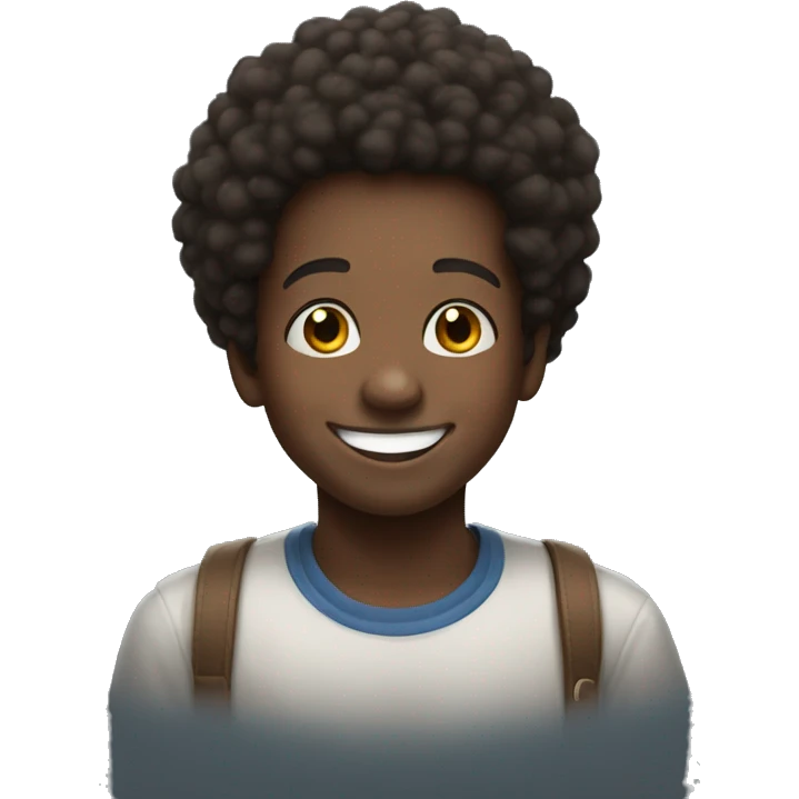happy afro boy portrait smile emoji
