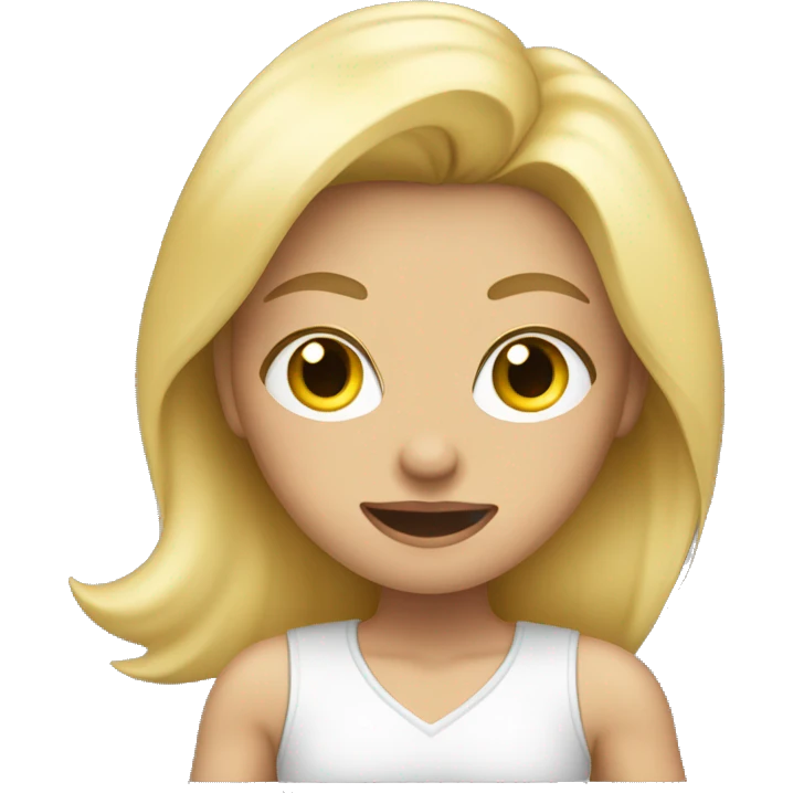 Blonde girl with mascara running down face  emoji