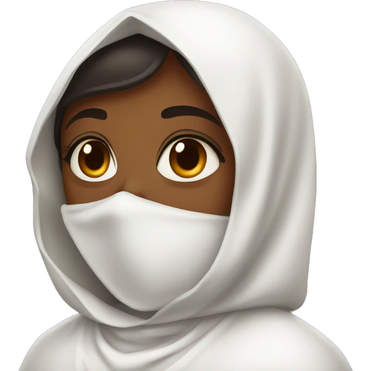 brown girl vampire wearing a white babushka emoji