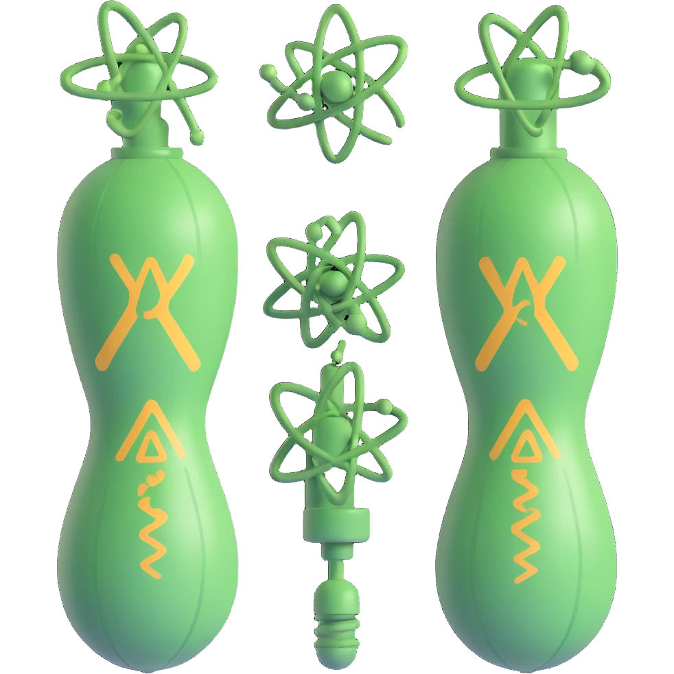 mitochondria represented as stylized nuclear power plants, only mitochondria with power plant details, turbines, reactors, energy symbols, vibrant colors, light background emoji