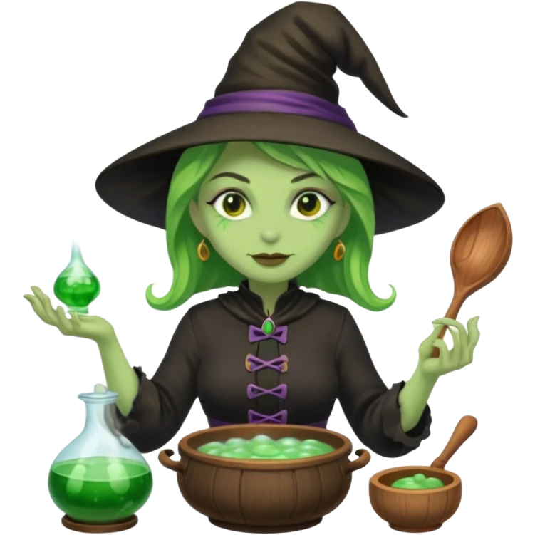 green witch cooking potion emoji