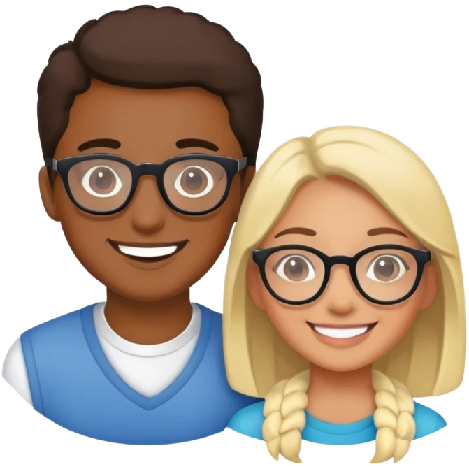 Mono con lentes sonriendo con su mejor amiga  emoji