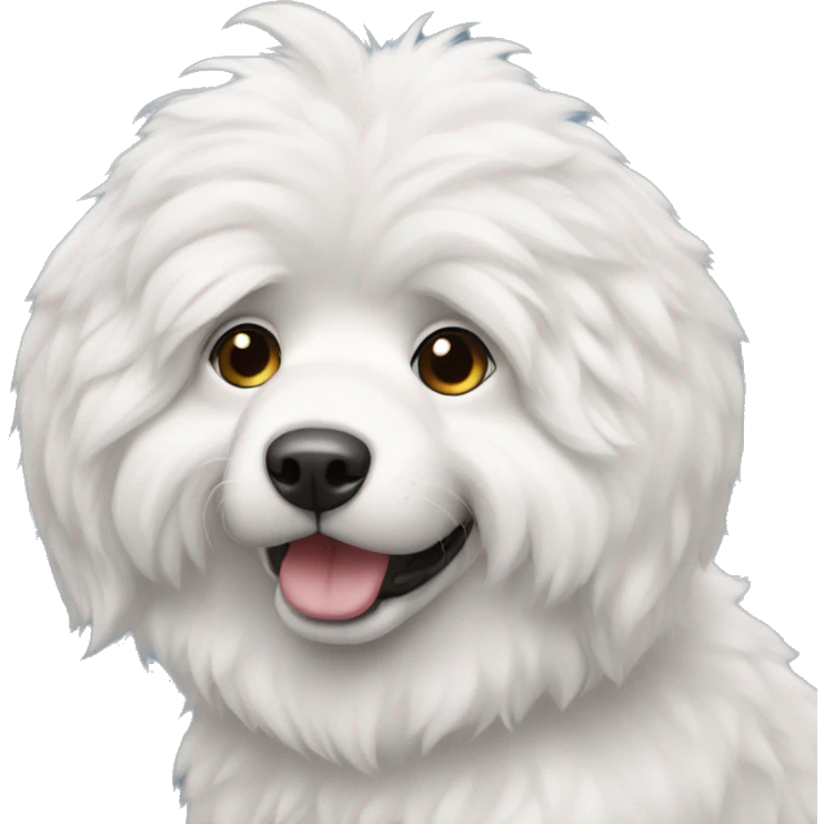 Perro blanco peludo emoji