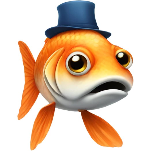 Fish wearing a hat emoji