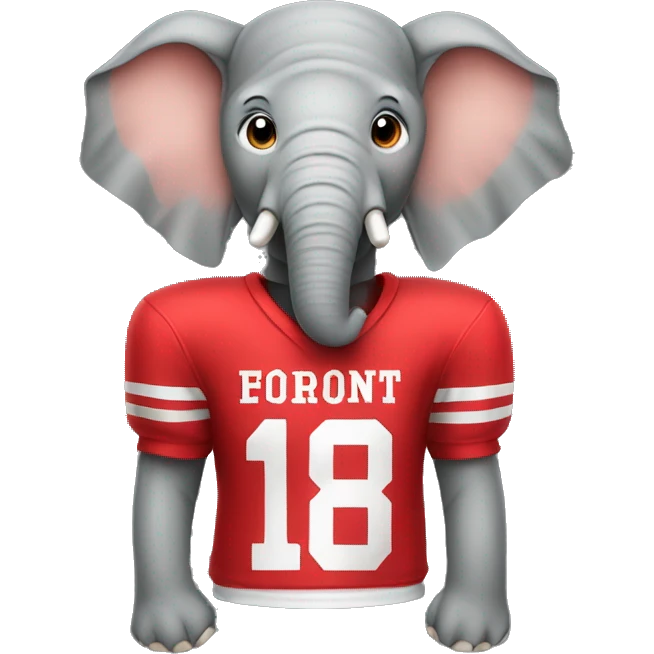 elephant wearing red football jersey  emoji