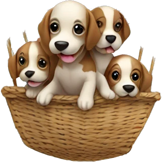 Puppies riding in a hot air balloon. emoji