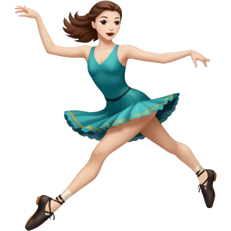 Jazz dancer white with brown hair wearing jazz shoes  emoji