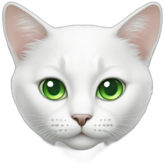 white cat with green eyes emoji