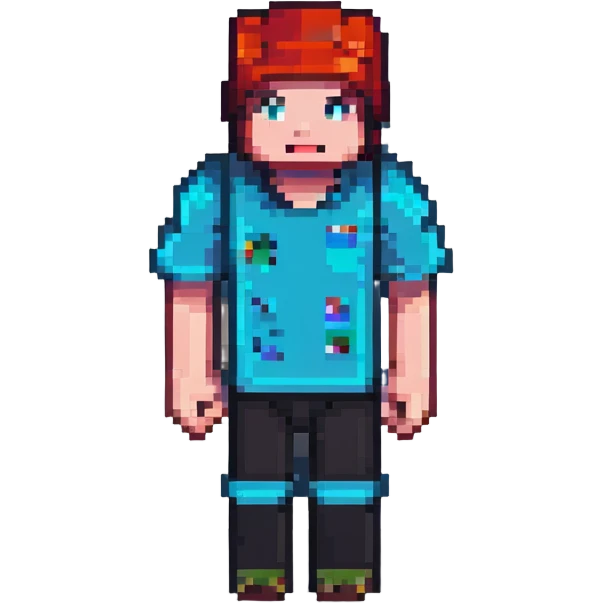 blocky Minecraft character emoji