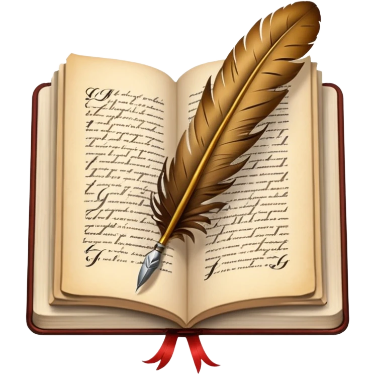 A giant quill writing in a book emoji