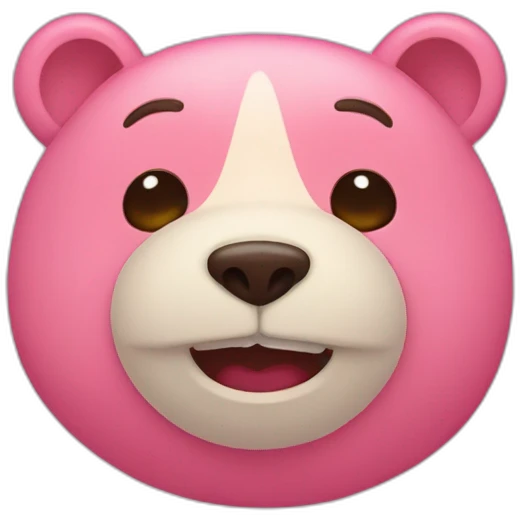 Oso rosa riendo emoji