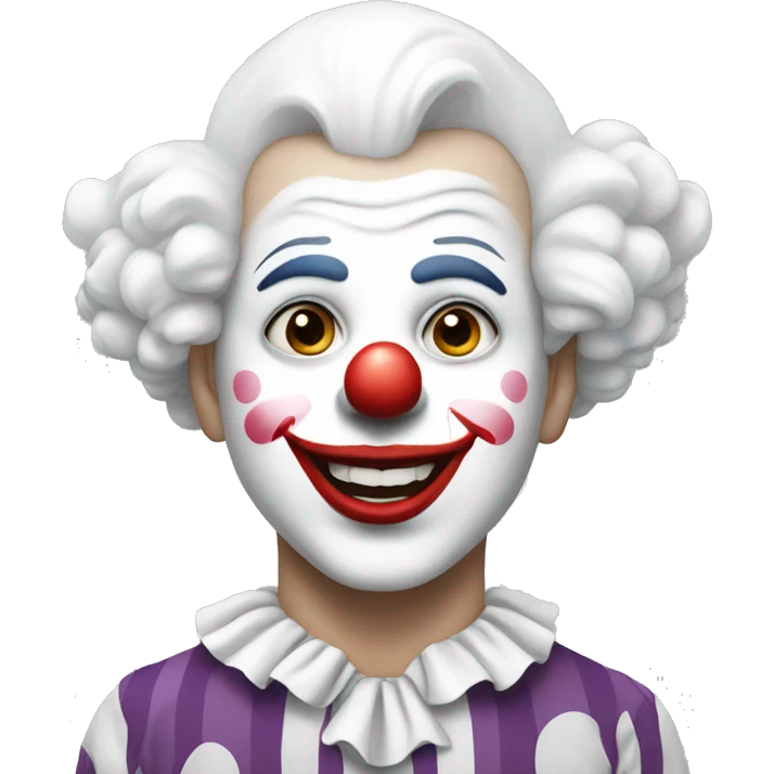 a  white clown with white make up emoji
