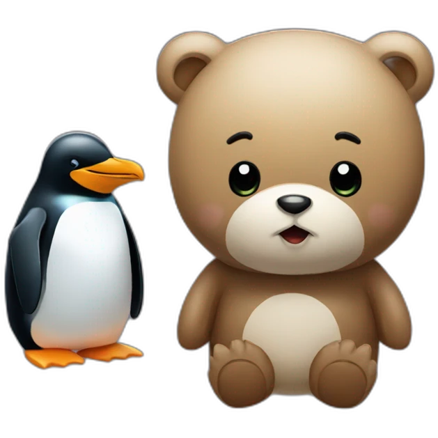 Penguin and a Bear emoji
