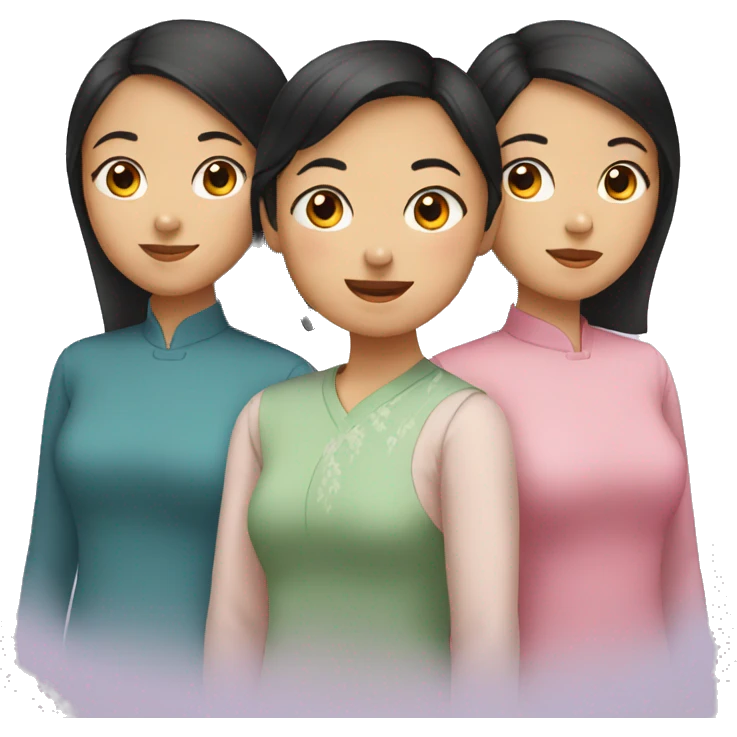 Three asian sisters  emoji